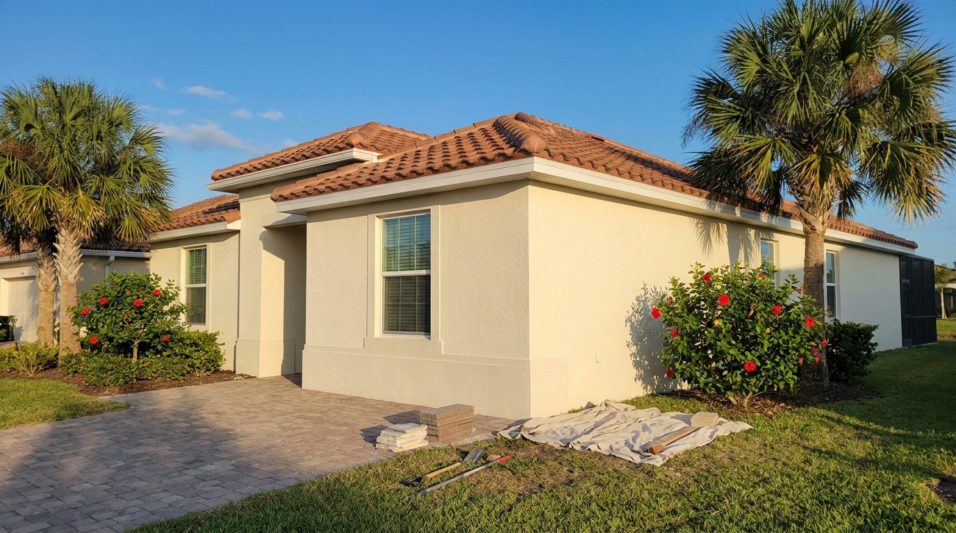 Finished stucco exterior in Port St. Lucie